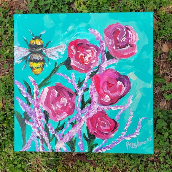 Hand Crafted Other - "Bee Kind" ORIGINAL ARTWORT CREATED BY ME 12IN X 12IN